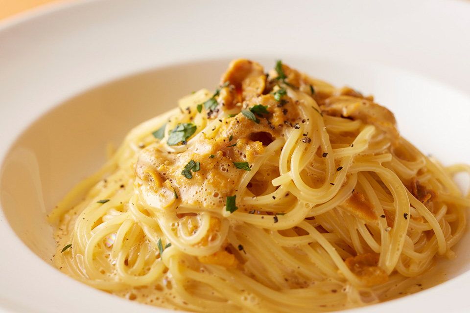 生うにのクリームパスタ
